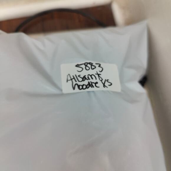 AllSaints Olivia Lucia Hoodie‎ Womens XS Pale Gray Pink Graphic Pullover Fleece - Picture 11 of 11